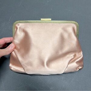J. Crew pink satin clutch